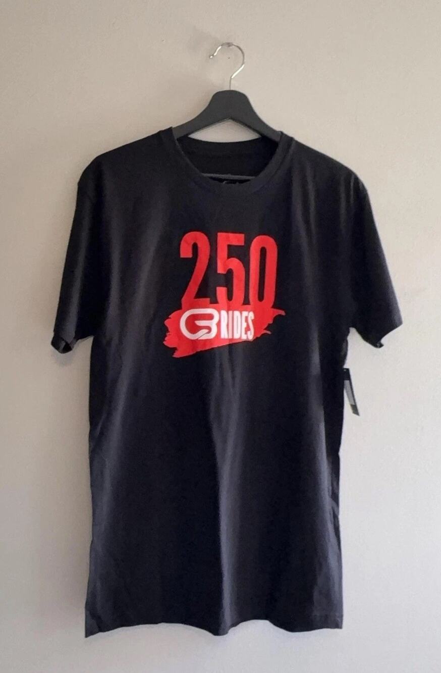CycleBar Shirt Unisex Medium Black 250 Rides Milestone Tee Graphic NWT $24